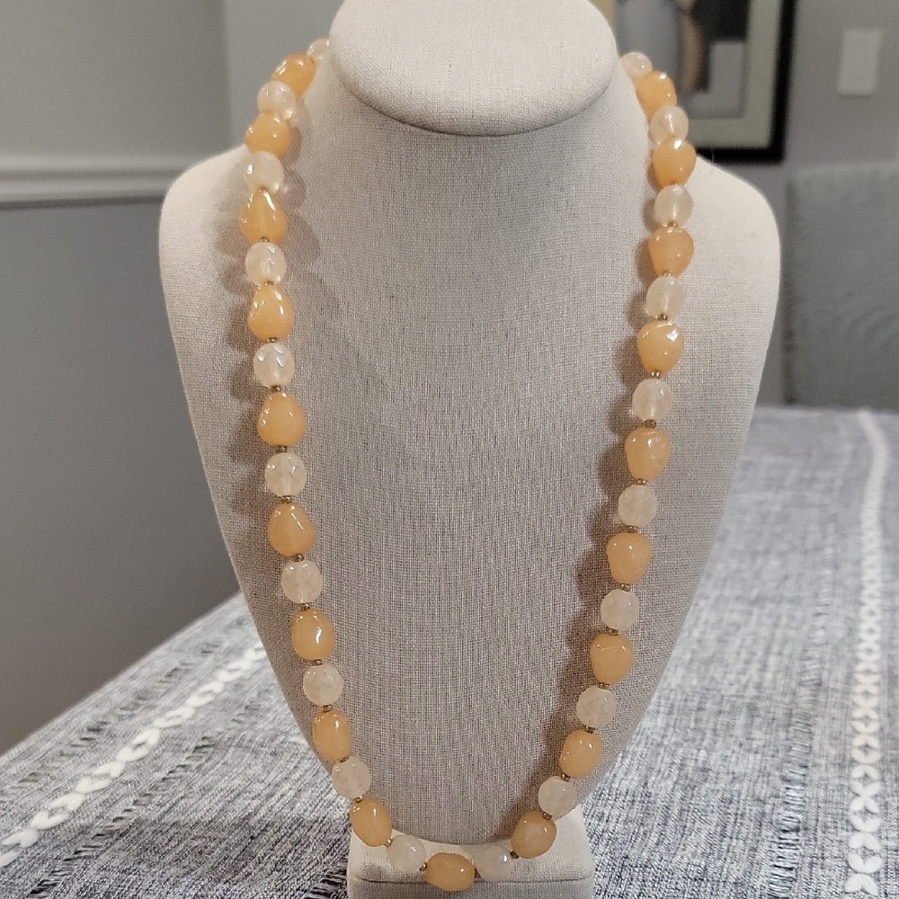 Joan Rivers Elegant Two-Tone Beaded Orange And Cream Necklace